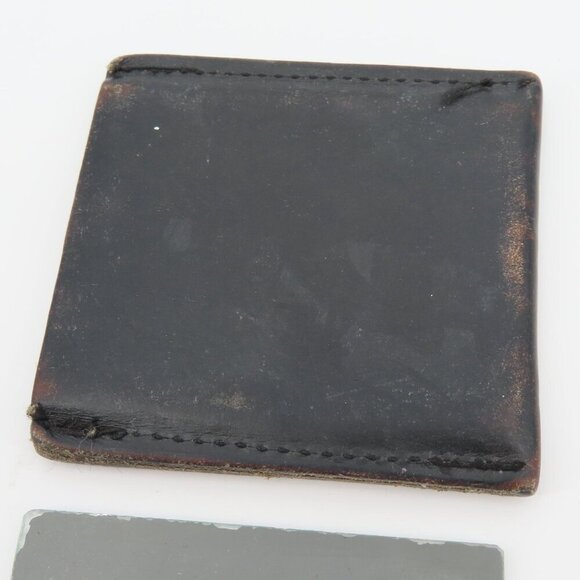 Vintage Jack Daniels Leather Sleeve Pocket Glass Mirror Travel Accessory Retro - Picture 5 of 7